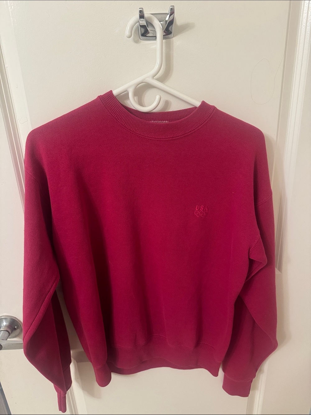 Red/Pink Crewneck Sweater - USA Embroidered